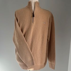 Men’s Burberry Quarter Zip Merino Wool Sweater - Size Medium